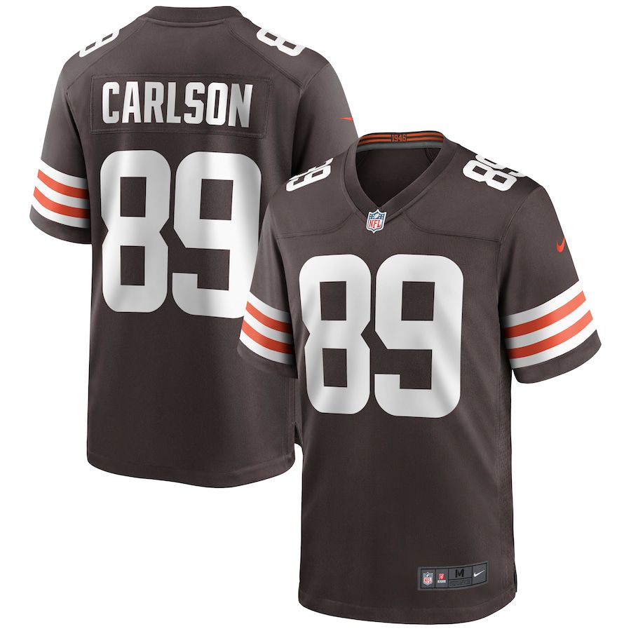 Men Cleveland Browns #89 Stephen Carlson Nike Brown Game NFL Jersey